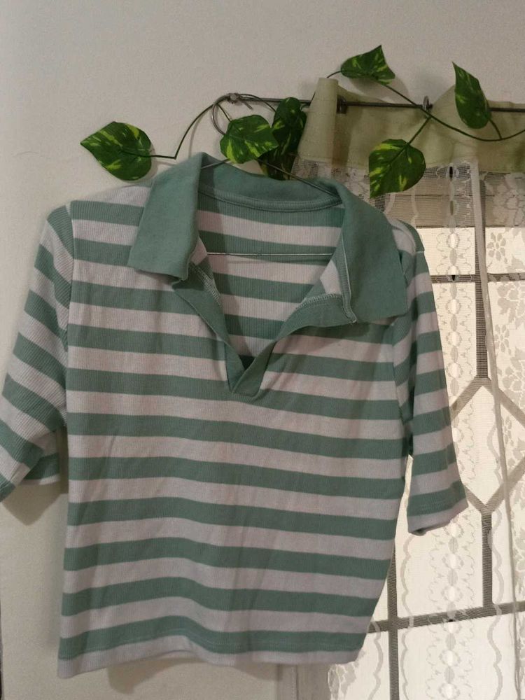 Striped Polo Top