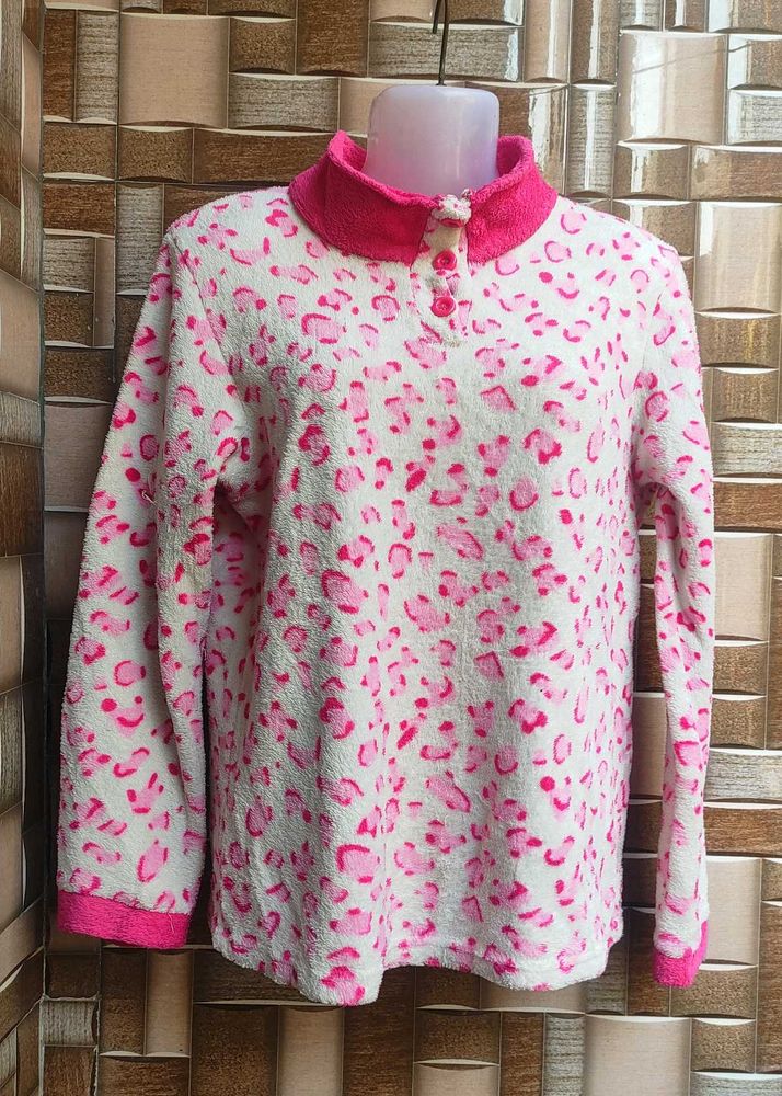 Pink Leopard Print Pullover