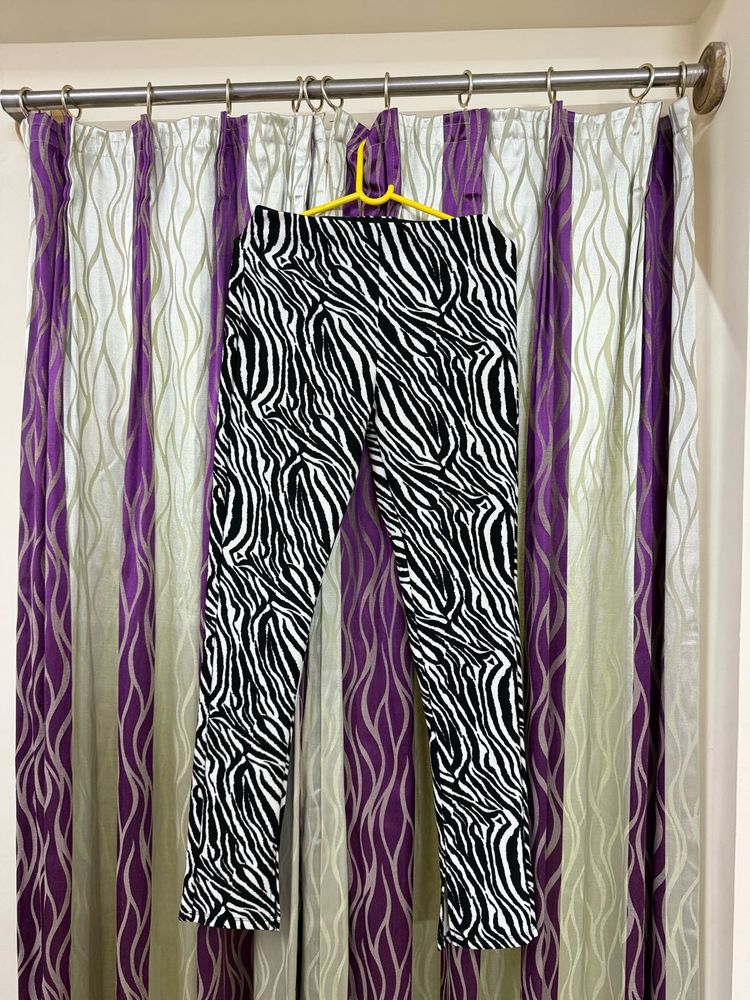 ZARA Zebra print slim-fit trousers