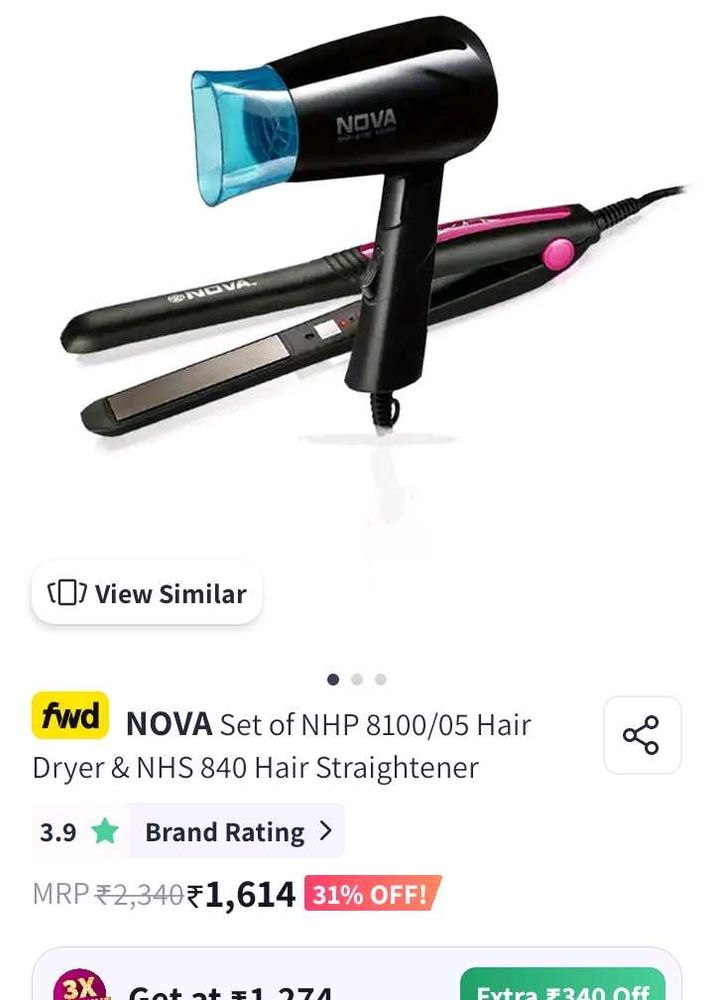 NOVA Hair Dryer &amp; Straightener Set