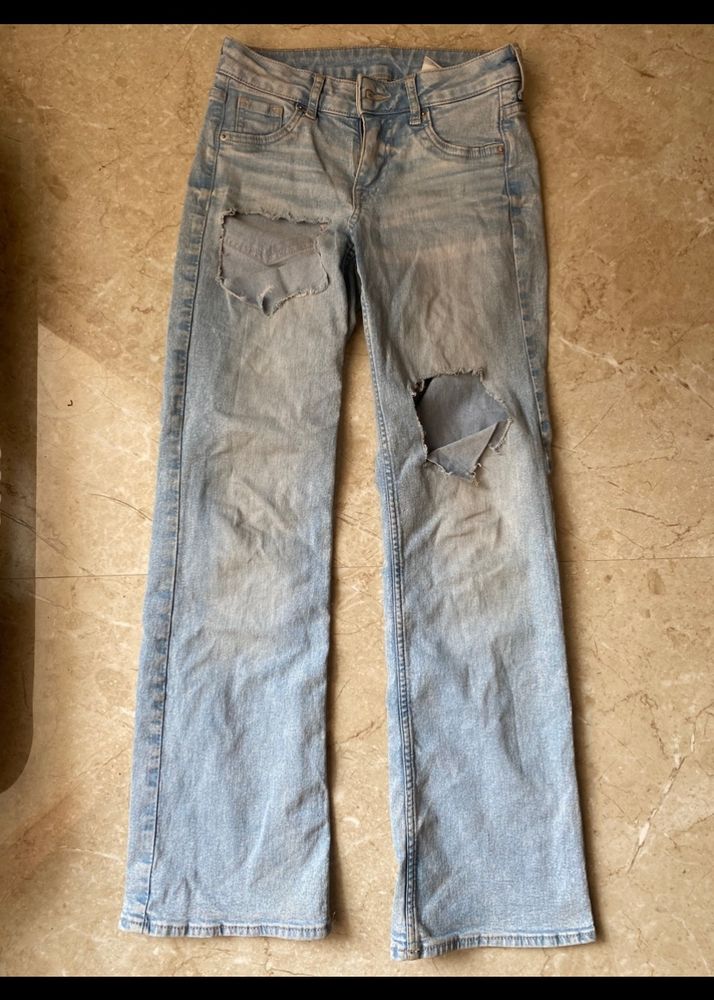H&amp;M Bootcut Distressed Denim