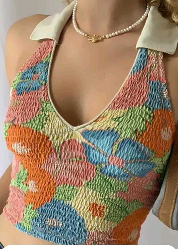 Floral Smocked Halter Top
