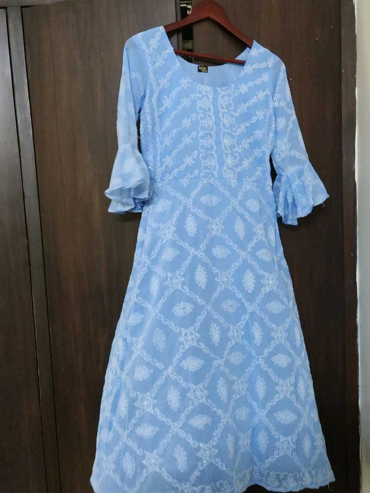 Georgette Chikankari Alone Kurti