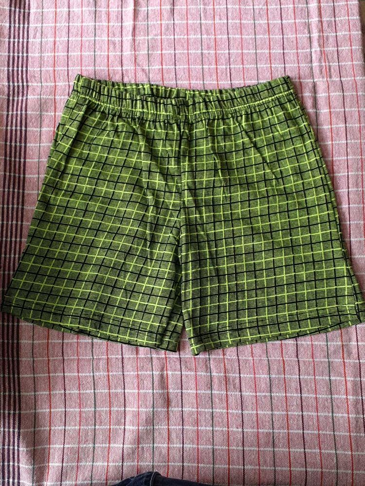 Green Plaid Shorts