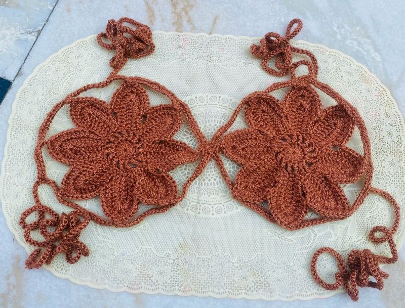 Crochet Flower Bikini Top