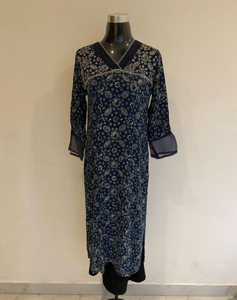 Dark Blue Kurta Top Alone