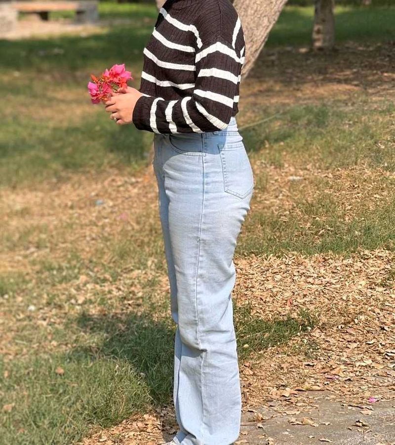 washed blue straight fit jeans