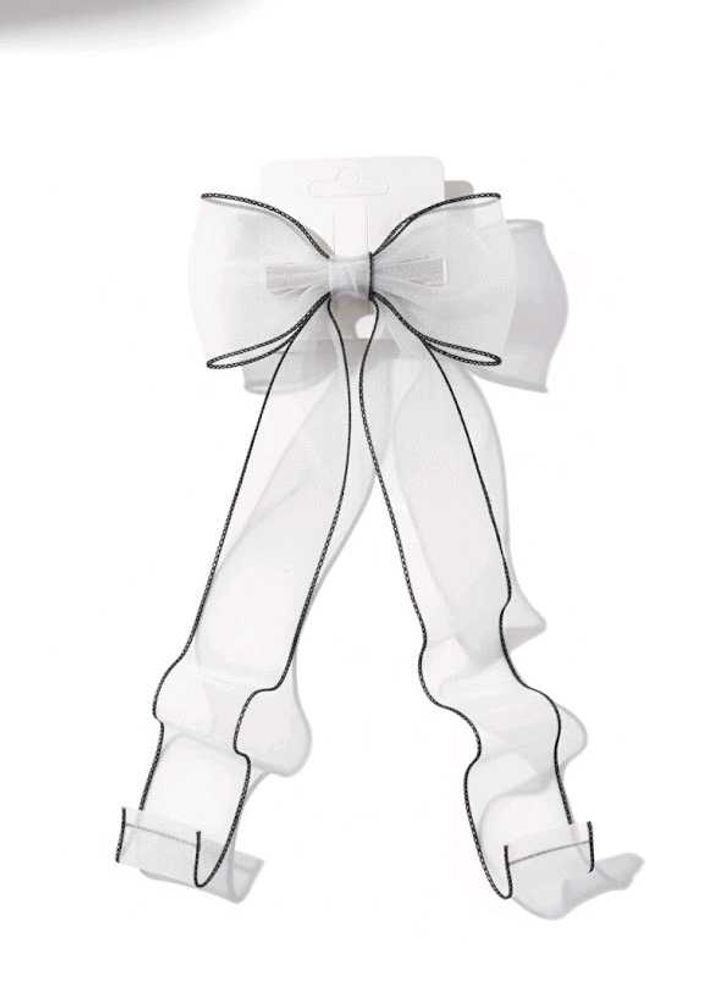 Elegant White Bow Hair Clip