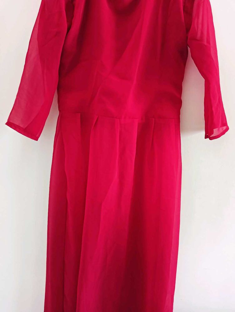 Red Chiffon Maxi Dress