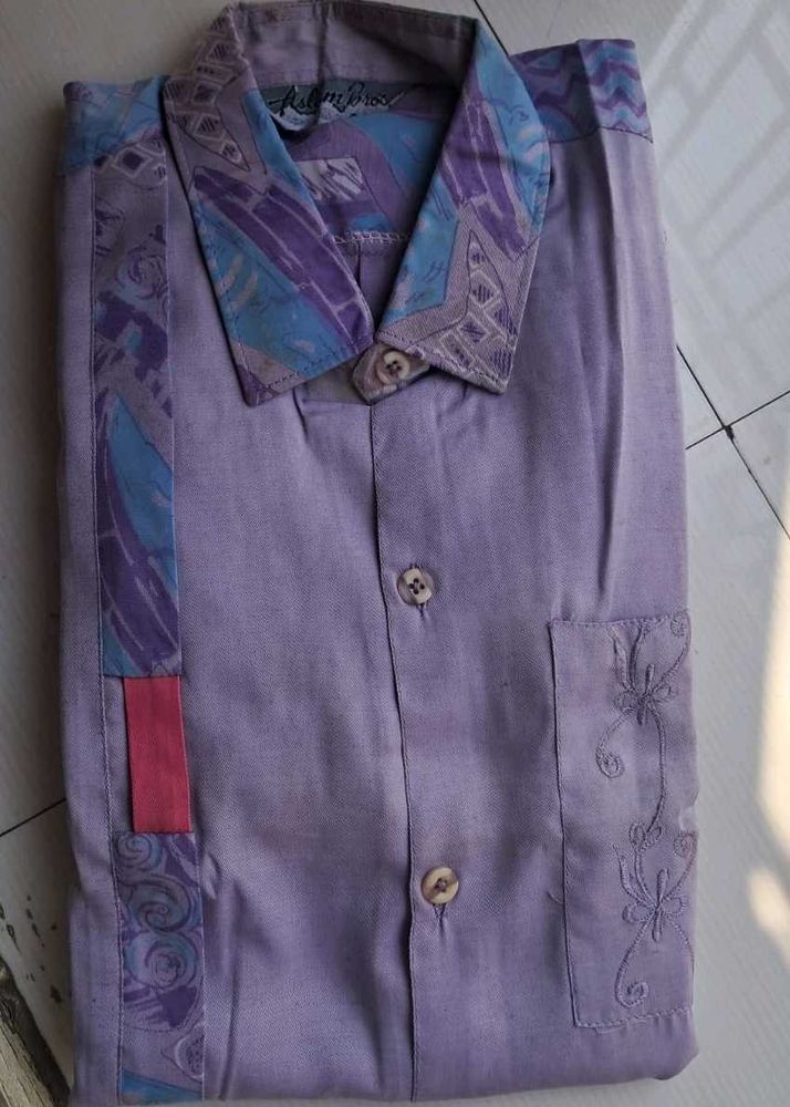 Vintage Adam Ross Lavender Embroidered Shirt