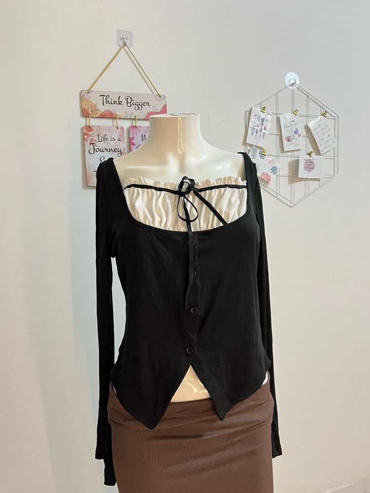 Elegant Black Long Sleeve Top