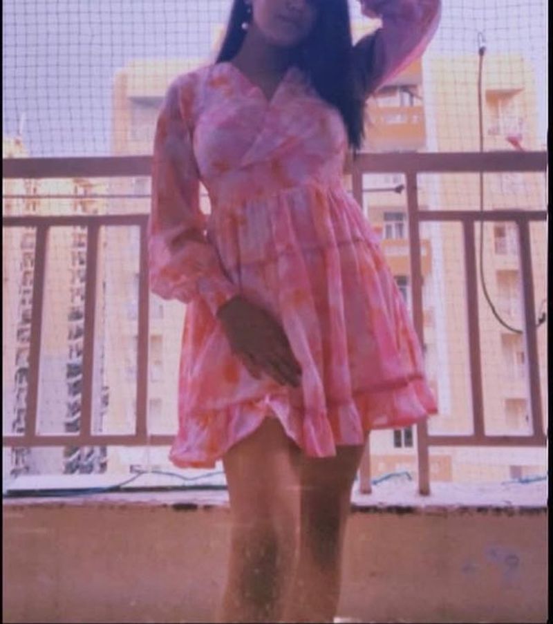 Pink Tie-Dye Mini Dress
