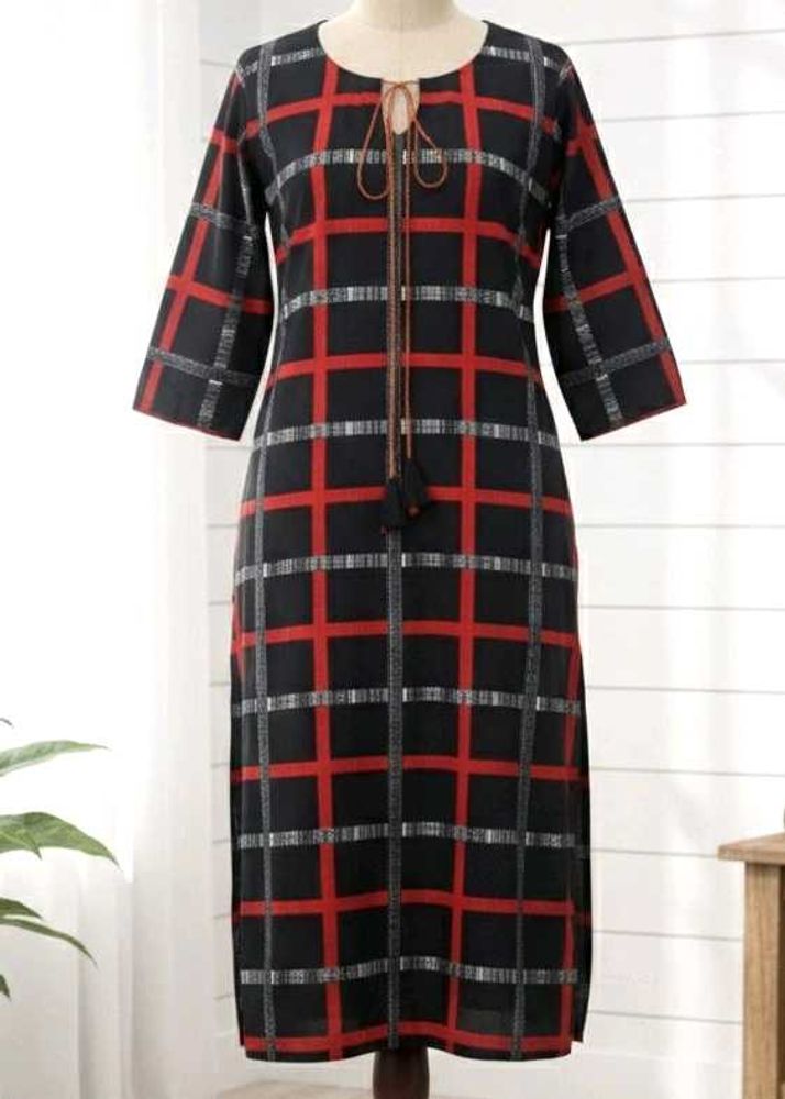Stylish Plaid Print kurta