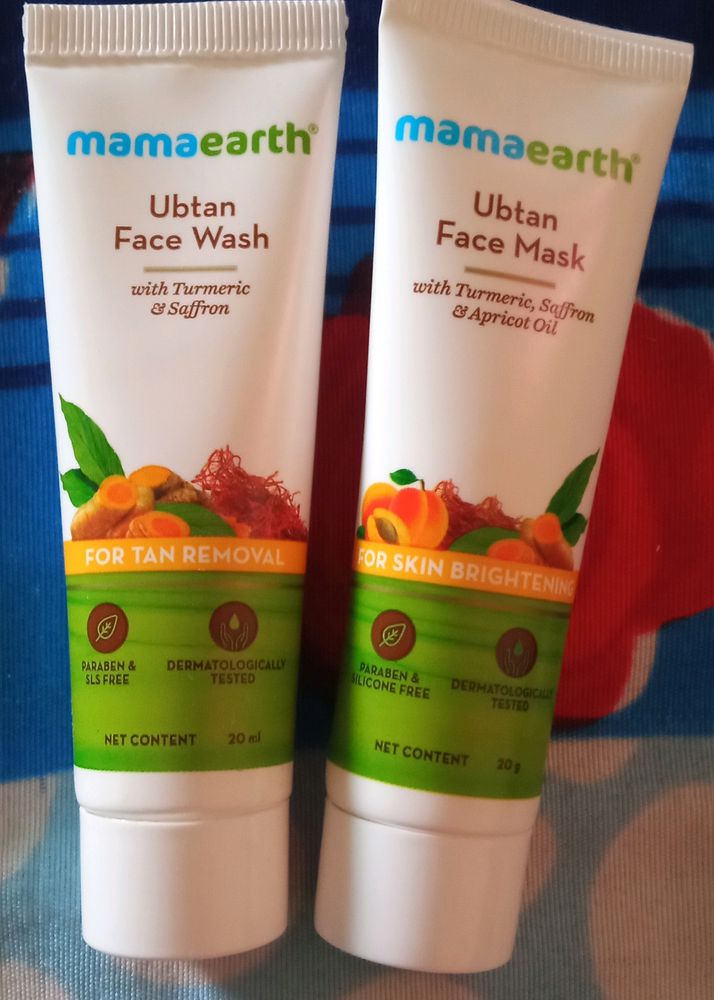 Mamaearth Combo Ubtan Face Wash And Mask