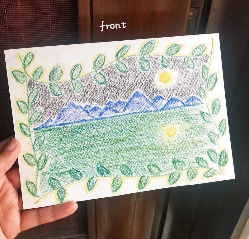 Hand drawn Mountain Art