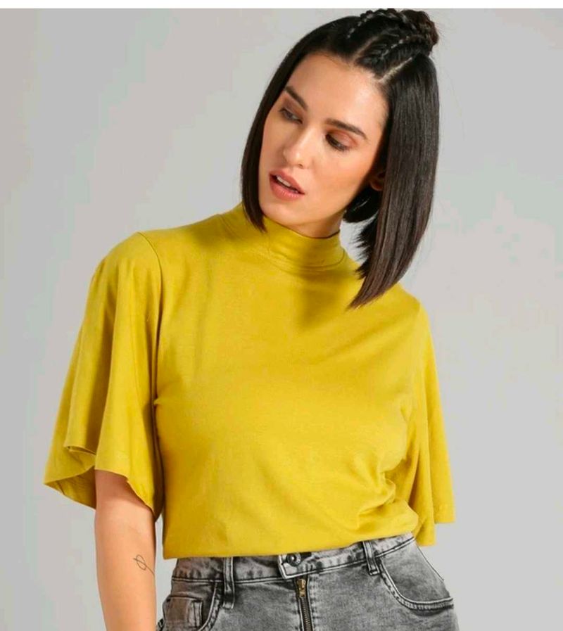 Mustard Flared Sleeve Top