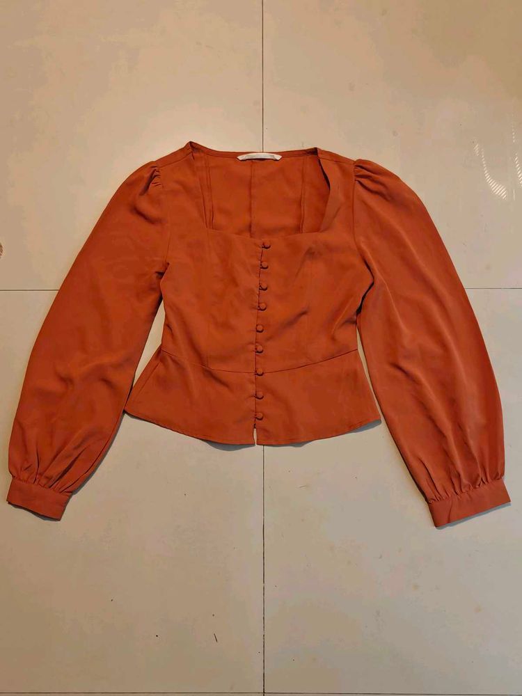 Chic Rust Orange Blouse