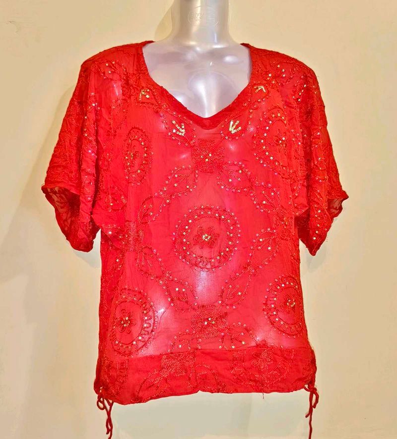 🎁Buy 2 Get 1 Free 🎁Size L/XL Red Embroidered To