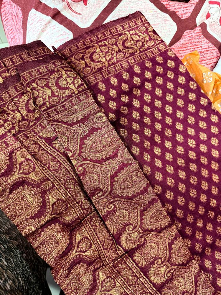 Maroon &amp; Gold Patterned Fabric