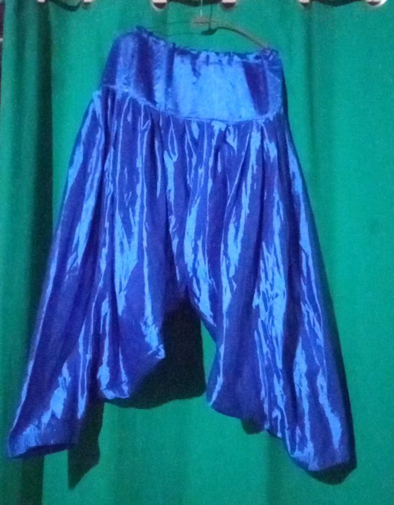 Blue Satin Patiyala Salwar Kurti