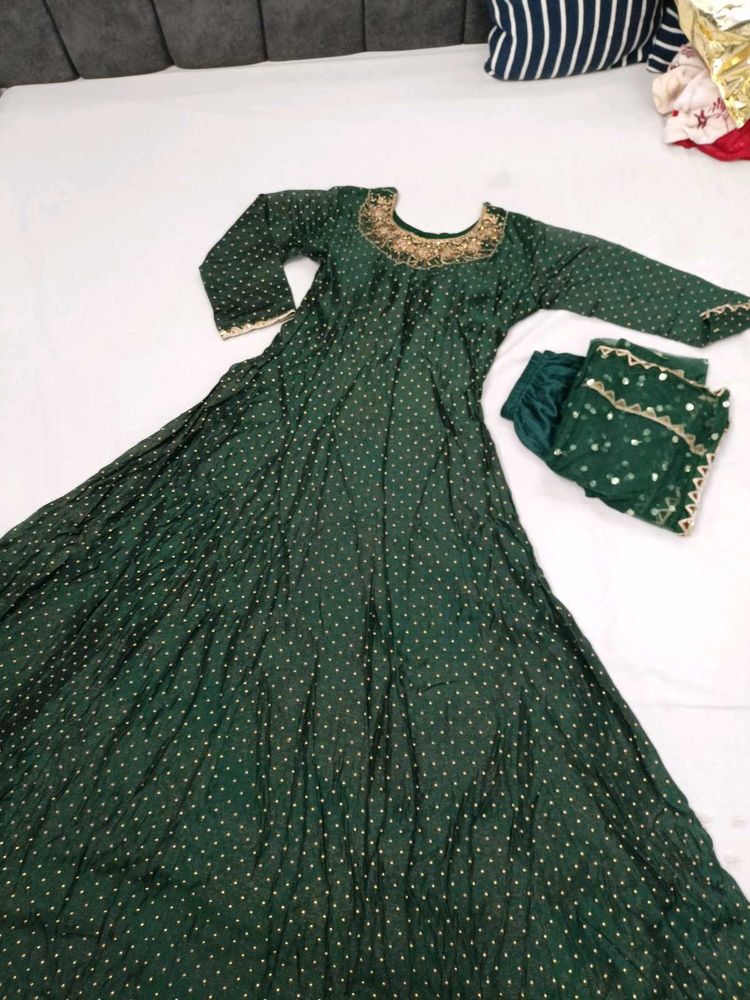 Dark Green Anarkali Gown