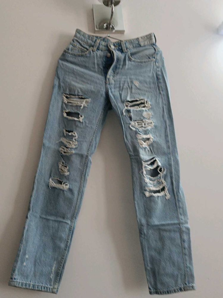 Ripped Light Wash Jeans