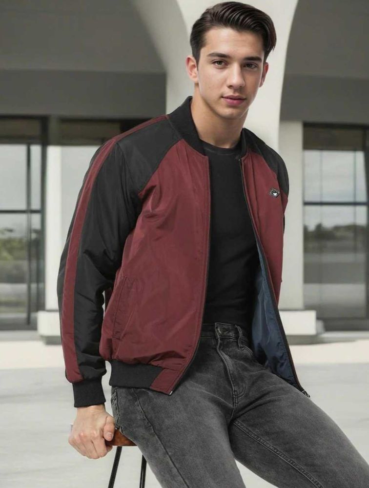 DNMX Maroon and Black REVERSIBLE Bomber Jacket