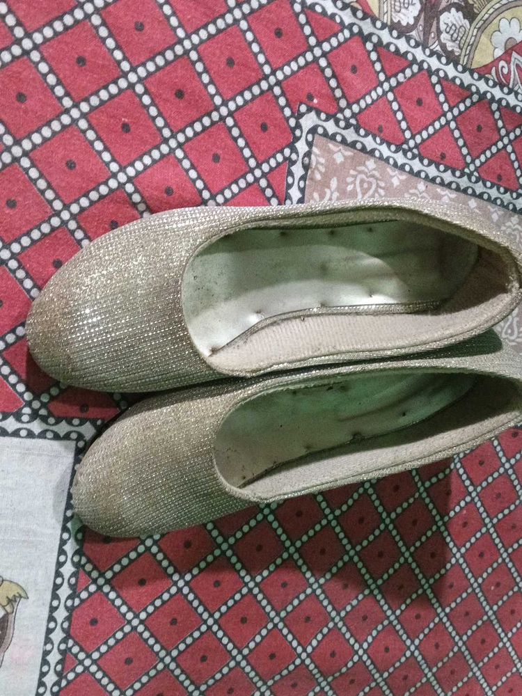 Sparkly Gold Ballet Flats