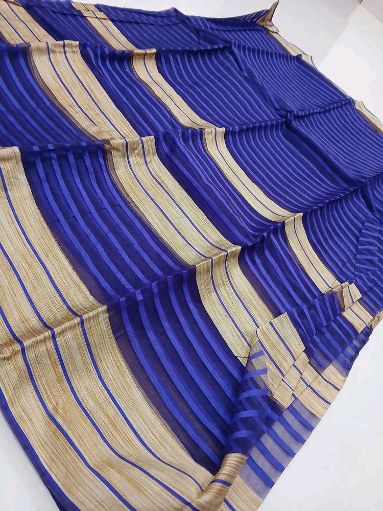 Cotton Silk Purple Saree With Blouse