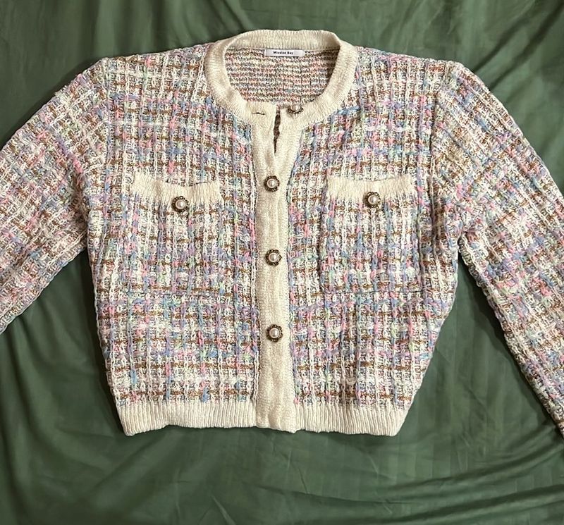 Korean Tweed Cardigan