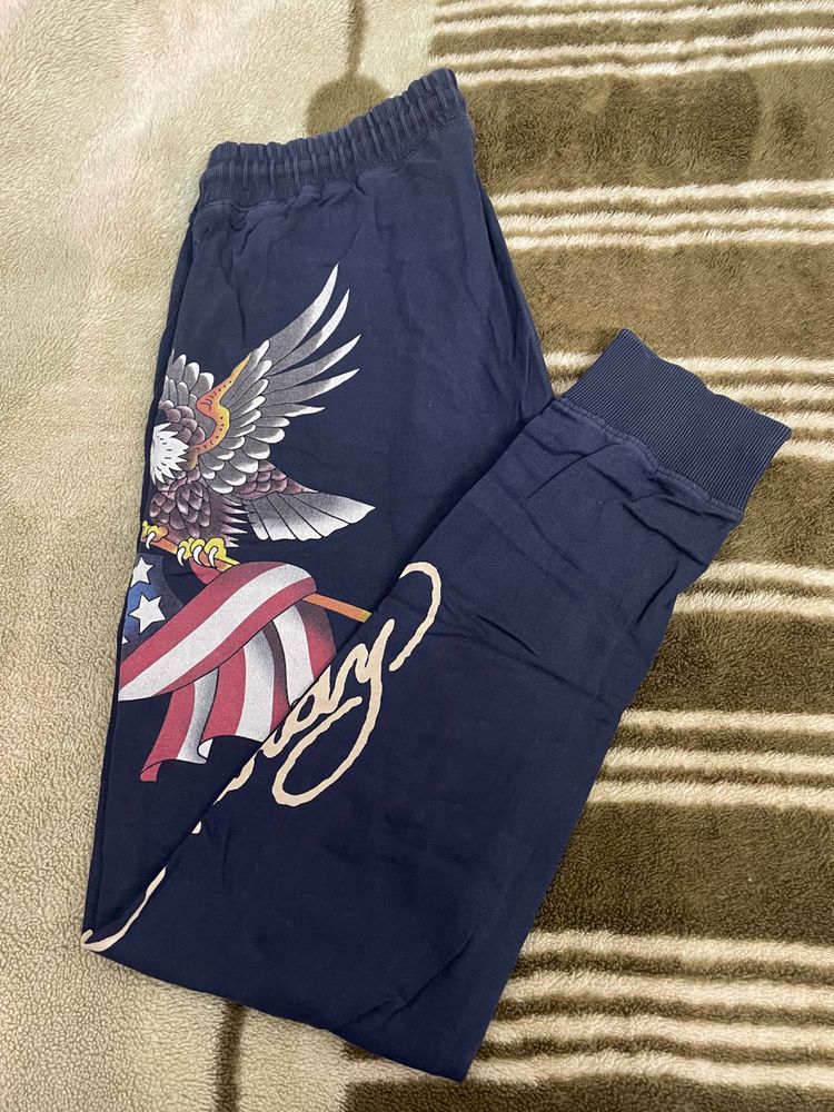 Vintage Ed Hardy Joggers with USA Eagle Print