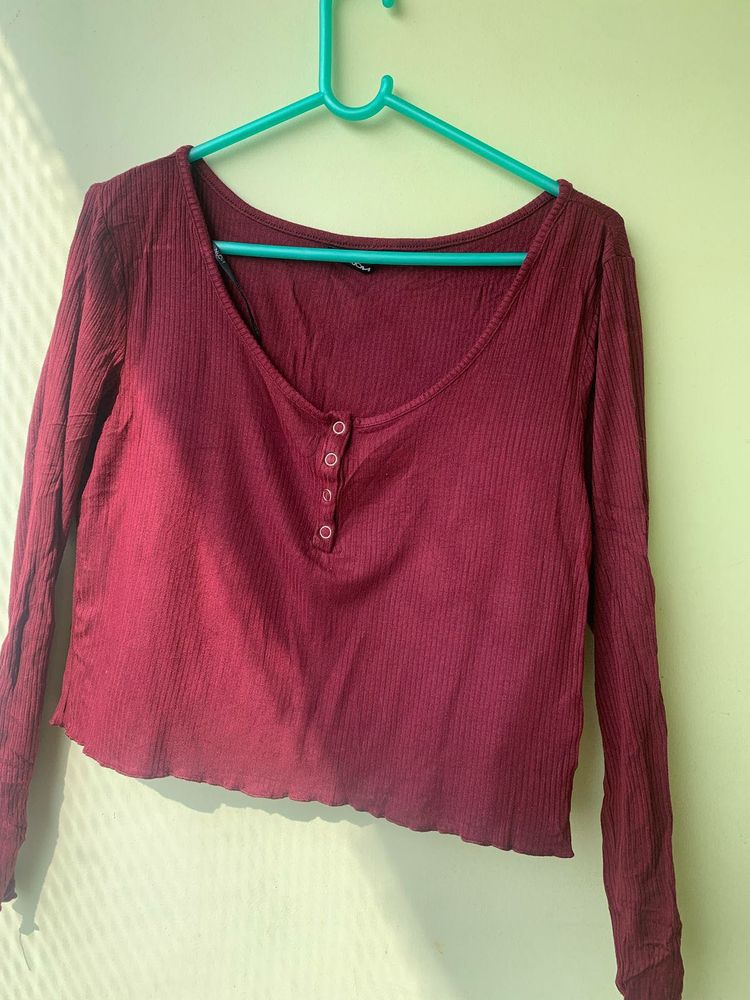 Soft Burgundy Crop Top