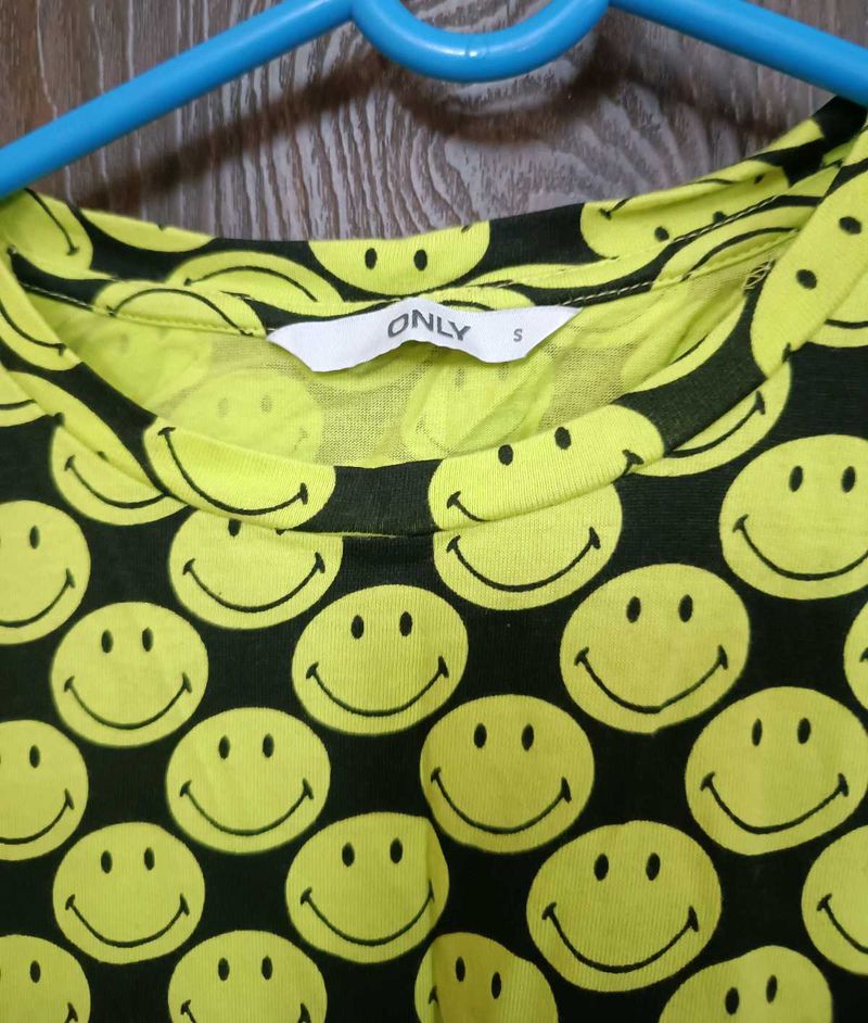ONLY Smiley Face Boxy Tee