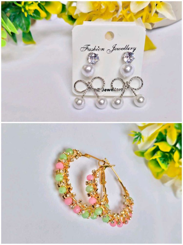 Earring Bundle - Pearl &amp; Beaded Hoops