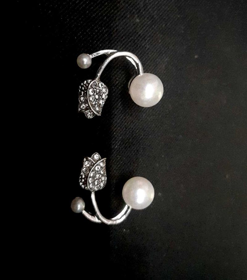 Pearl &amp; Rhinestone Ear Climbers