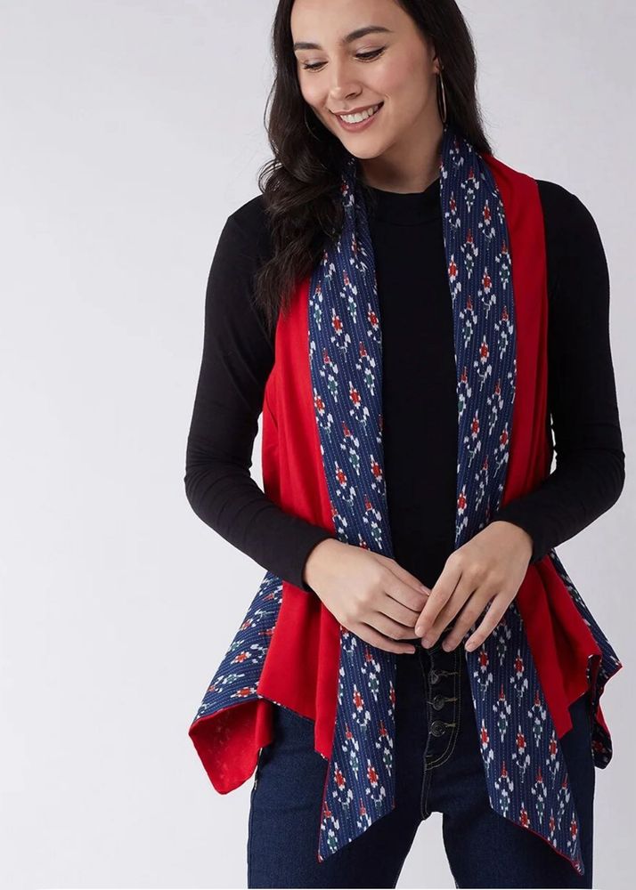 Ethnic Print Open Front Shrug
