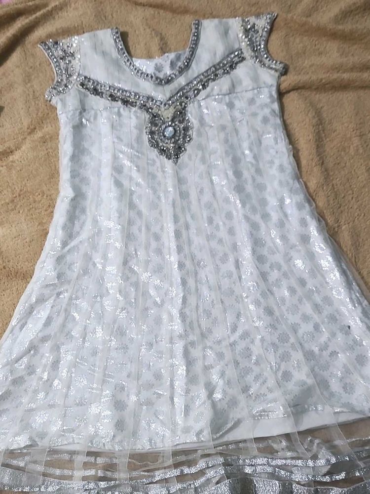 White Embellished Kurta