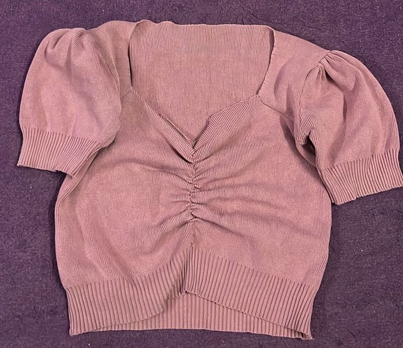 Ruched Puff Sleeve Top