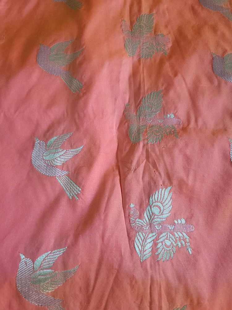 Soft Silk With Silver Buti