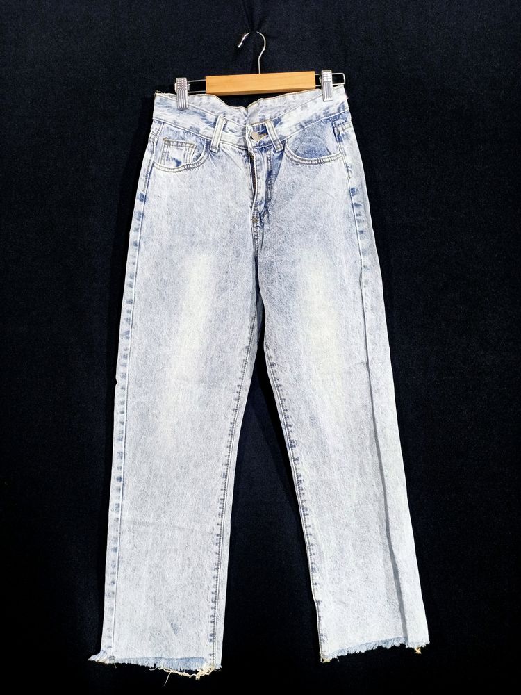 Vintage Acid Wash Wide Leg Jeans