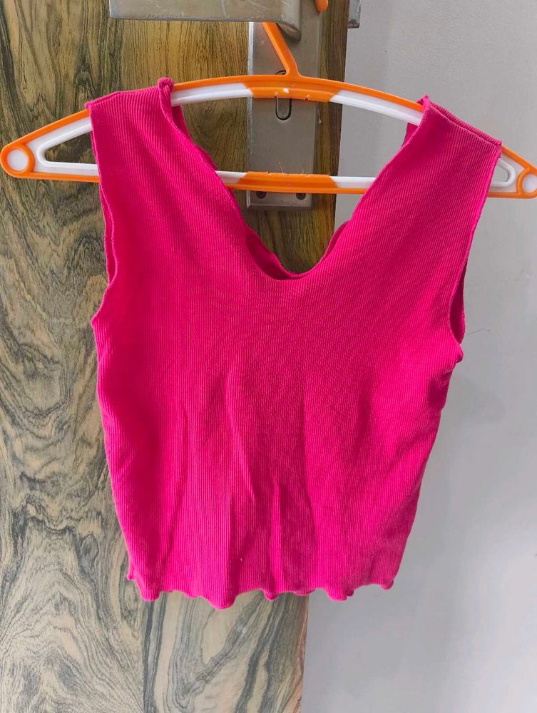 &#34;Vibrant Pink Sleeveless Top&#34;
