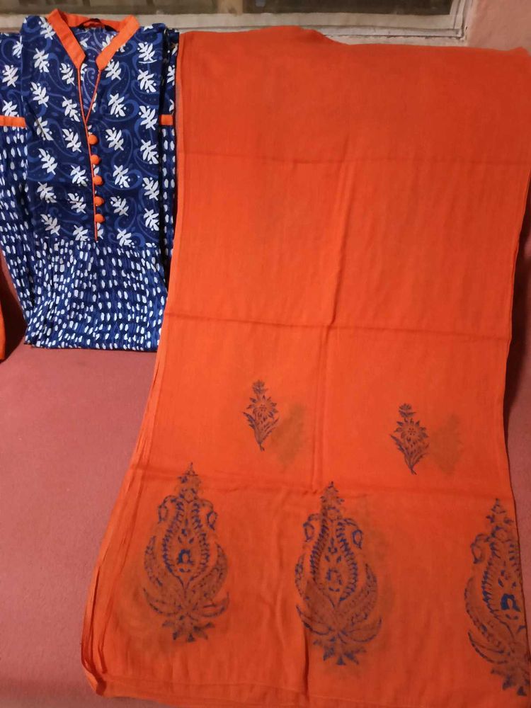 GentlyUsed Ethnic AnarkaliKurti With Chudi+Dupatta
