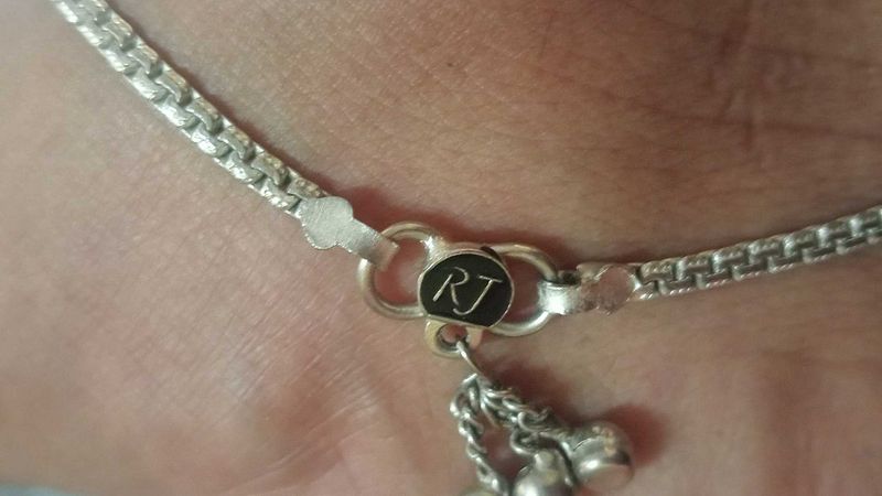 Silver Anklet with Charms