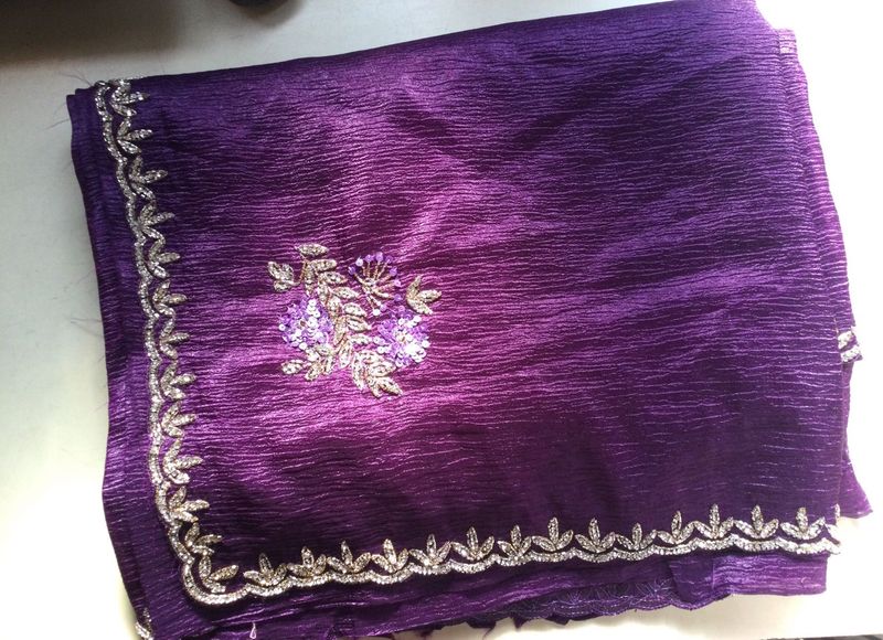 NEERUS Purple Stonework Saree