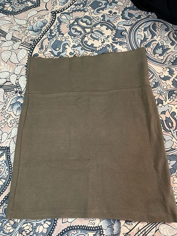 Olive Green Mini Skirt