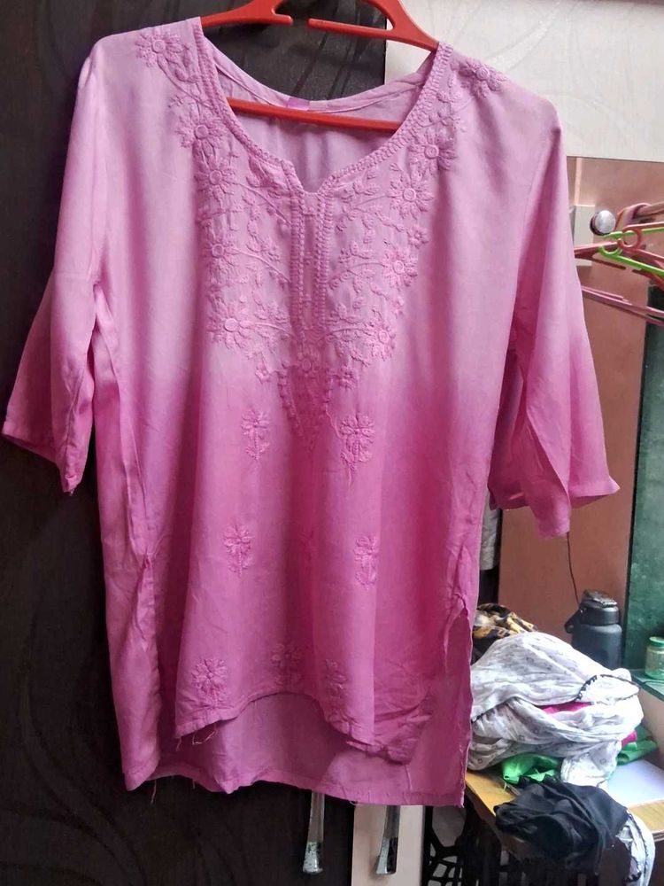 Pink Shade Short Kurti