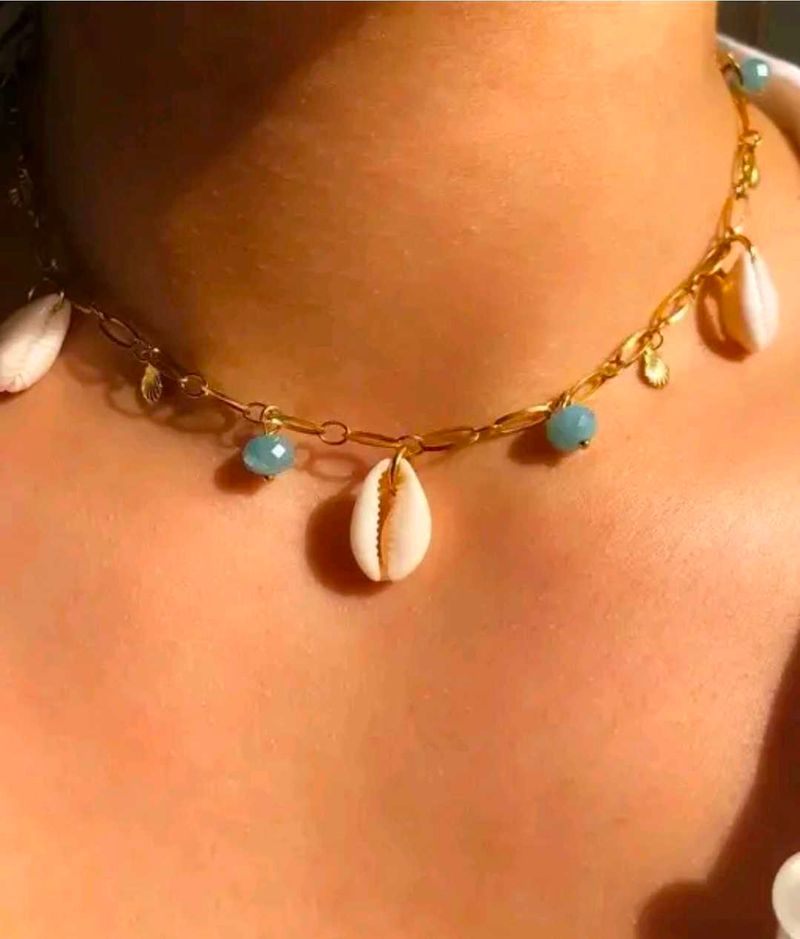 Seashell or Cowrie shell Charm Necklace
