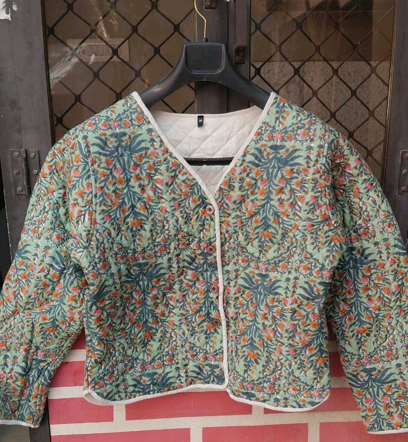 Floral Print Quilted Jacket
