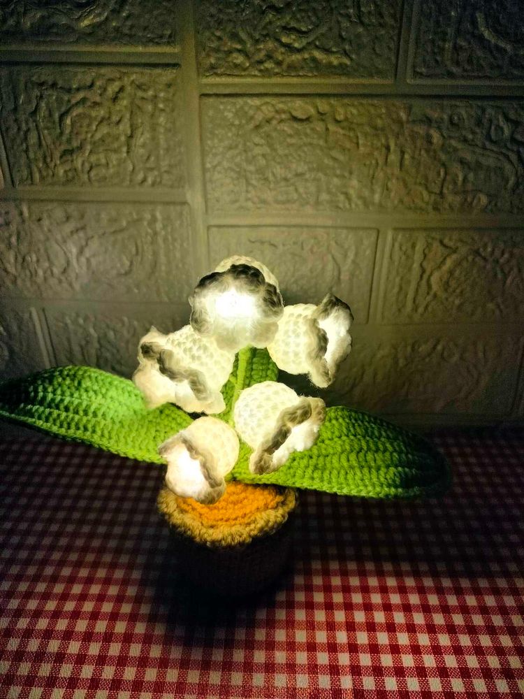 Crocheted Lily Of The Valley Flower With Lights