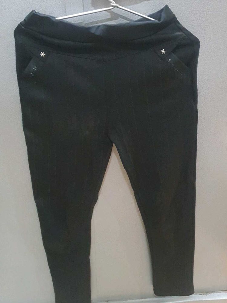 Black Embellished Capris